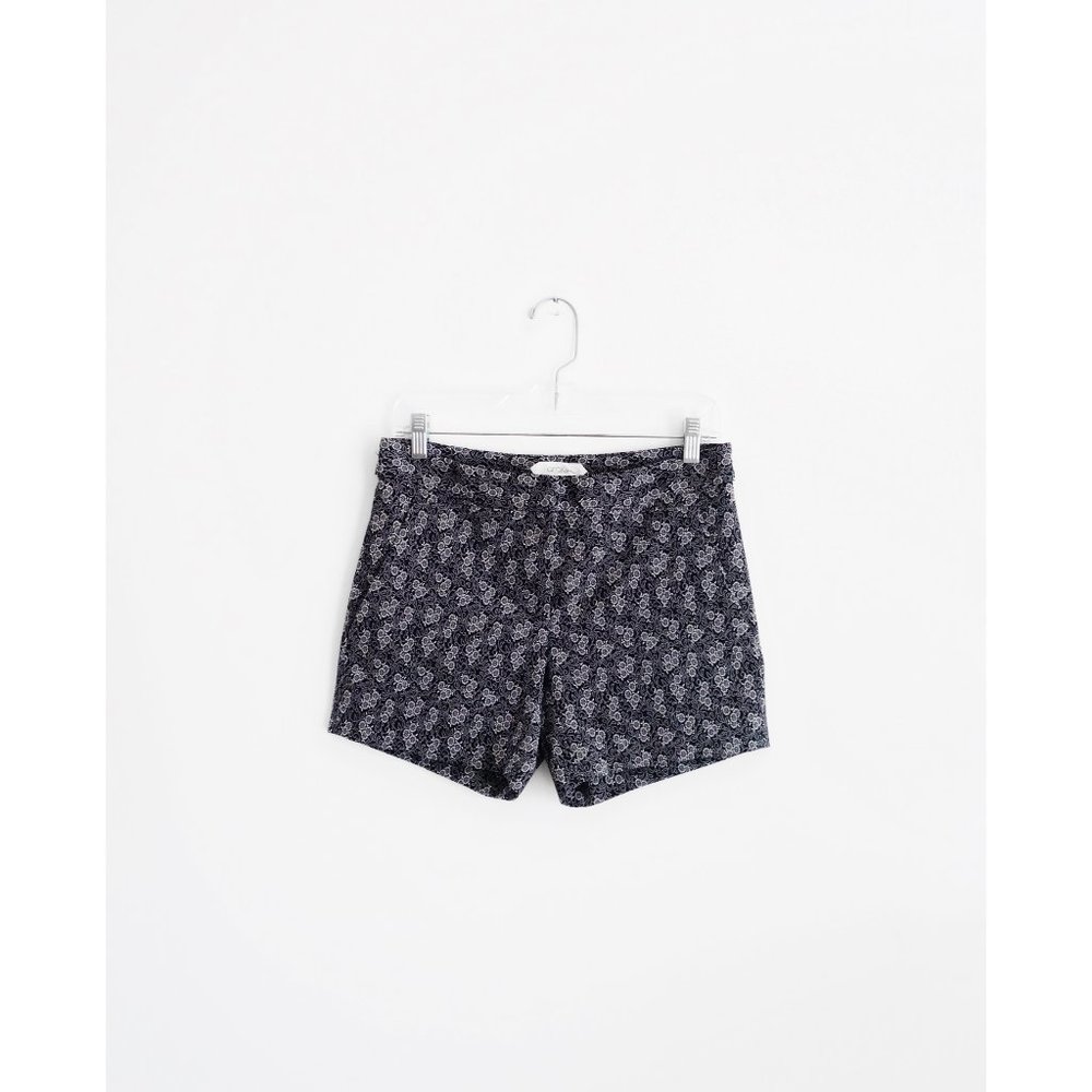 Araks Black White Floral Jacquard Stasia Shorts 2